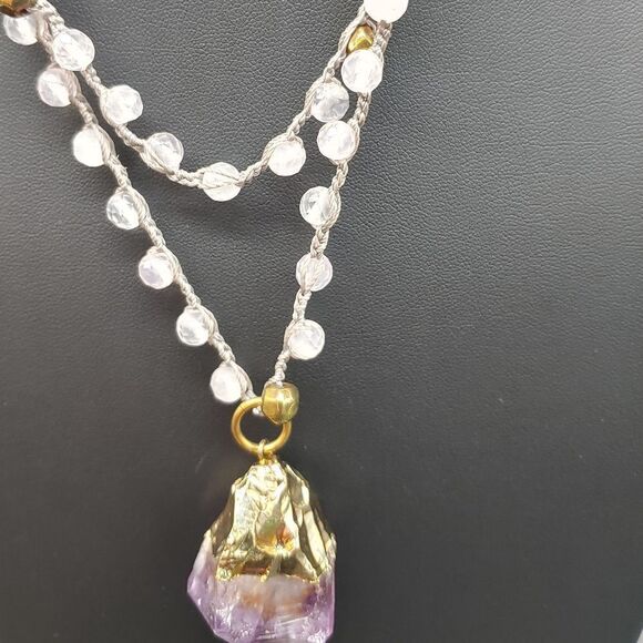 Amethyst rough cut necklace - Picture 5 of 7